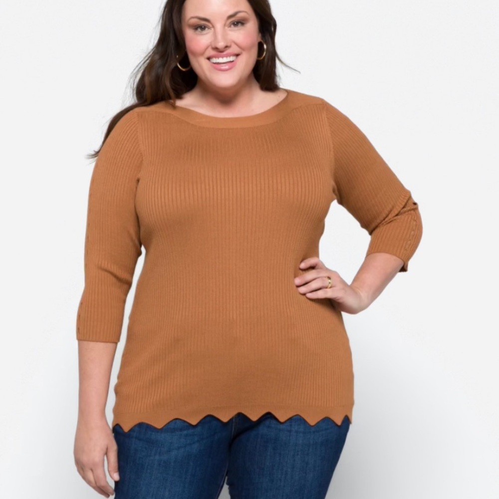 Evolution by Cyrus women’s plus size fitted pull over sweater - Picture 6 of 9